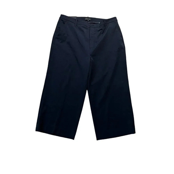Banana Republic Wide Leg Crop Navy Dress Pants 20 High Rise Stretch Tailored - Picture 1 of 8